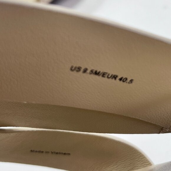 Vince Dylan Leather Flat Sandals Size 9.5M Beige Asymmetrical Slide Shoes - Picture 13 of 16